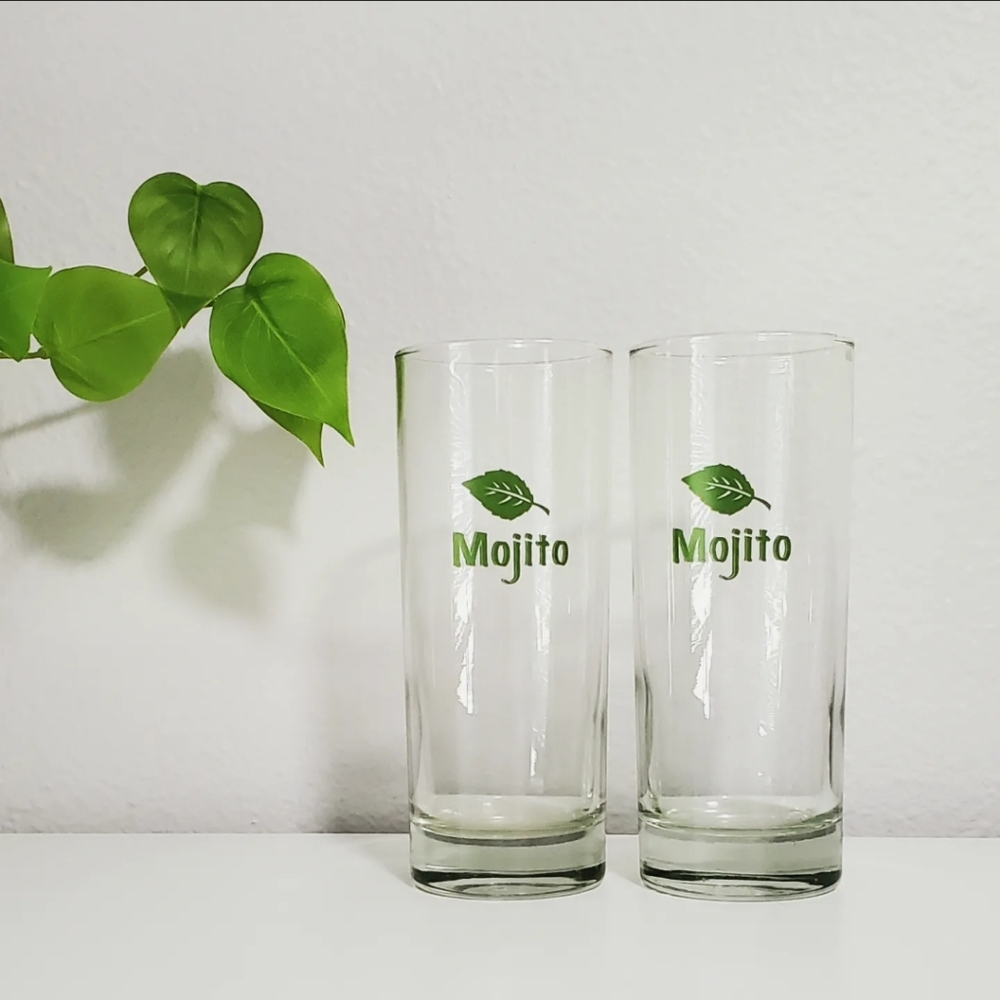 Vintage Mojito Highball Cocktail Bar Glasses